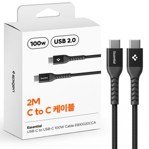슈피겐 USB C to C타입 초고속 충전 케이블 100W, 2m, 블랙 개봉기 | 실사용 후기 - 상품 이미지 1