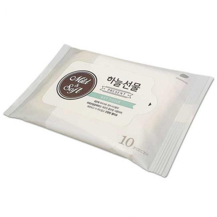 지니몰 하늘선물 휴대용 물티슈 10매 저자극 피톤치드 사계절 물티슈휴대