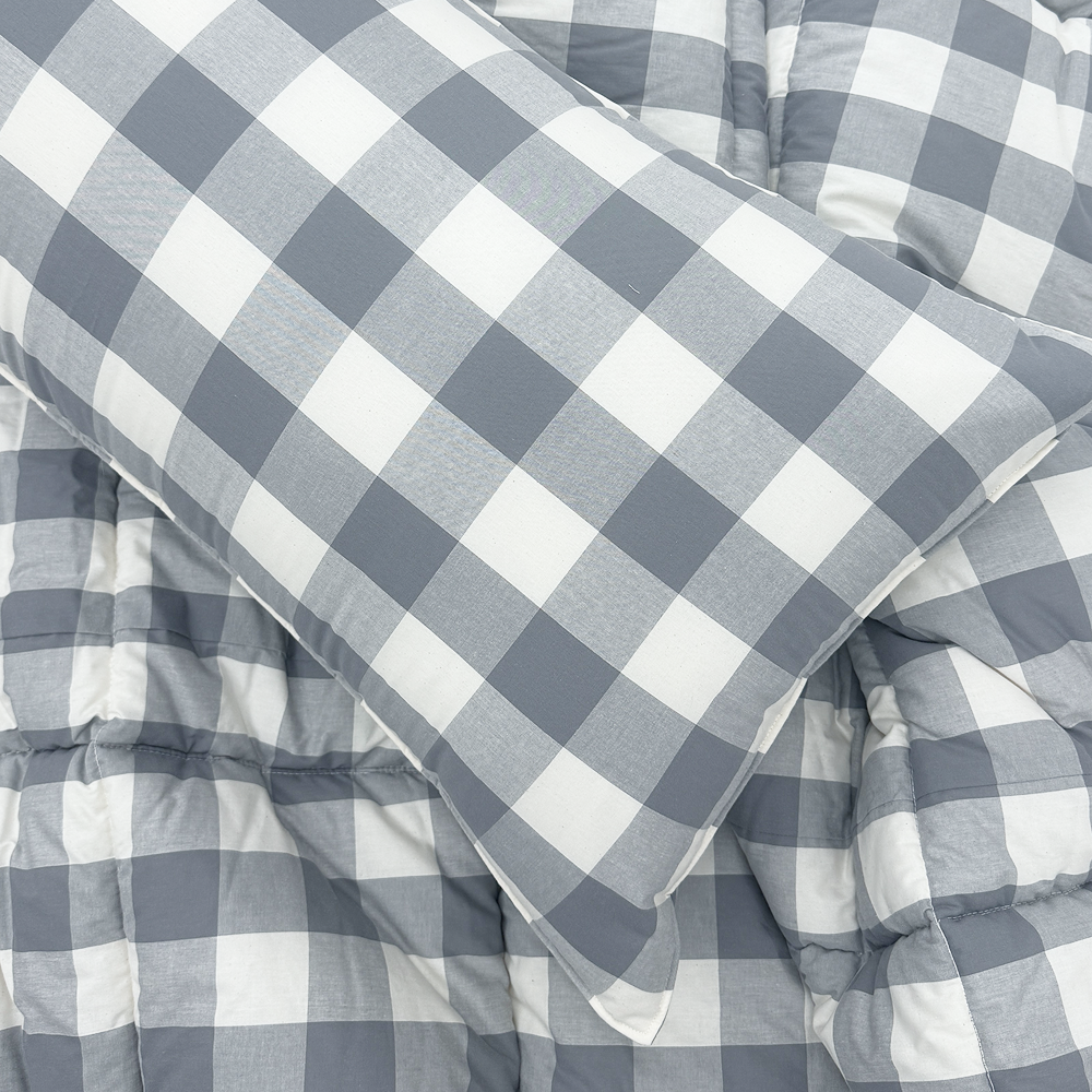 클래식 빅체크 워싱 광목 30수 순면 등받이쿠션 대형베개 등쿠션 커버