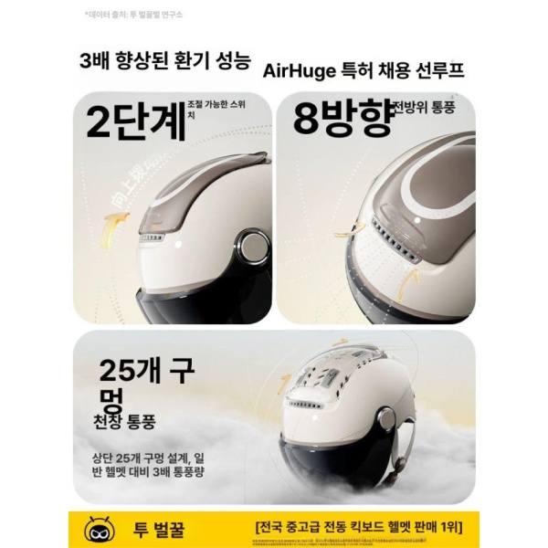 프리미엄 여름 쿨패드 빅사이즈 할리헬멧 오토바이 경량 레저 카키 감광 변색 단경 UV 차단율 99 프리사이즈 - 상세 이미지 3