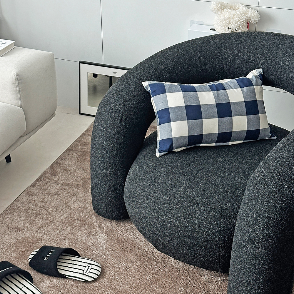 클래식 빅체크 워싱 광목 30수 순면 미니 쿠션 작은 베개커버 컬러3종 30x50