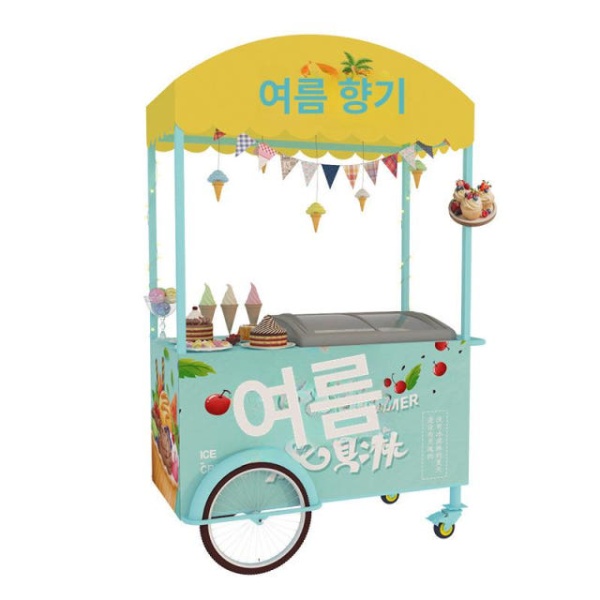 프리미엄 플리마켓 가판대 카트 이동식 식당 간식 판매 서빙 100x100x220 천 A 사이즈 로고 맞춤 지원 - 상세 이미지 5