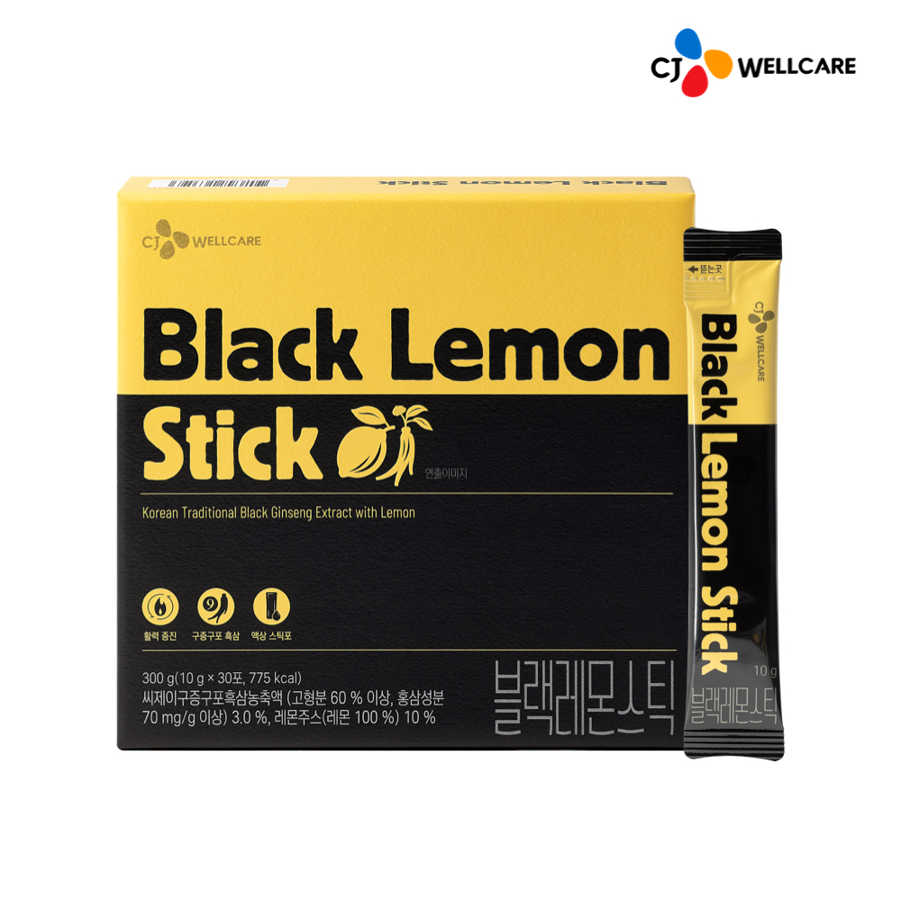 [포토리뷰 NPAY 5,000]CJ 한뿌리 블랙레몬스틱 흑삼 선물세트 (10g x 10포X3개) 1박스 [쇼핑백포함] 제품 이미지