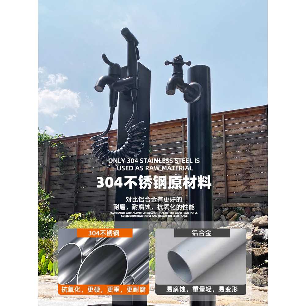 동파방지 수전 베란다 야외 수도 교체 겨울 단열 배관 블랙 원형 - 상세 이미지 2