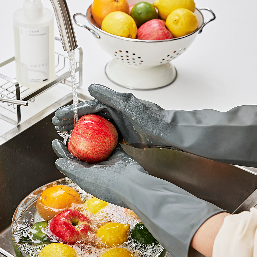 양손형 생활공작소 라텍스 고무장갑 M 그레이 3쌍