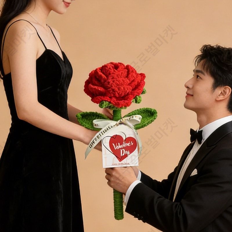 자이언트로즈 꽃장식 한송이 대형 꽃다발 장미 웨딩 - 상세 이미지 2
