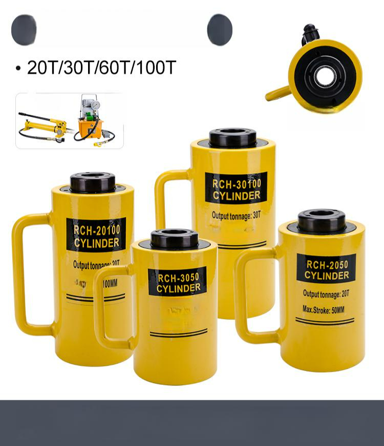 유압 중공 잭 플런저 장치 피스톤 작기 관통형 강력한 20T 50mm 포함 700 27mm - 상품 이미지