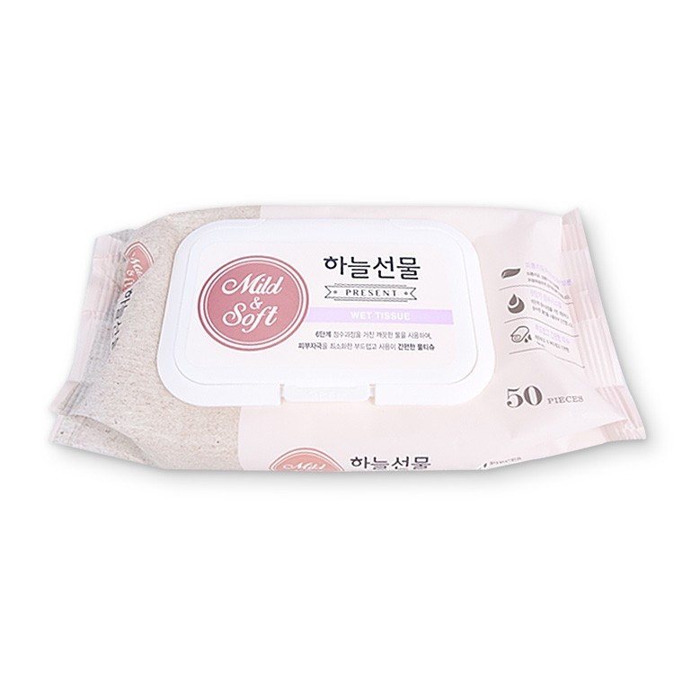 지니몰 하늘선물물티슈(50매 캡형) 아기 유아 신생아 물티슈50매 대용량 휴대용