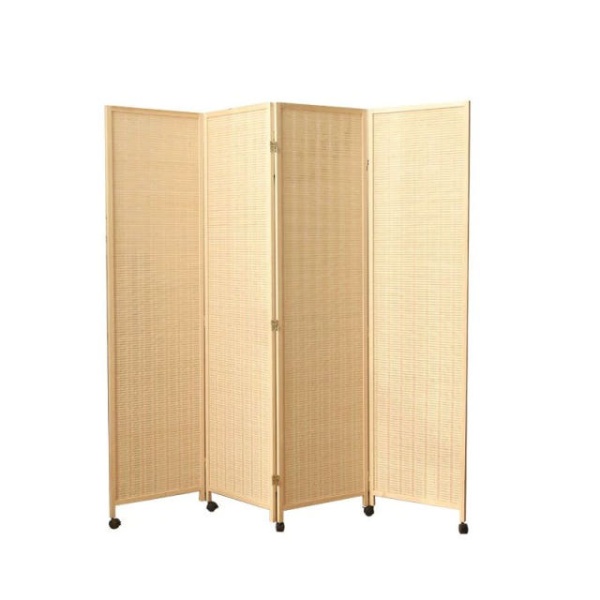 프리미엄 이동식 대나무 라탄 우드 파티션 침실 드레스룸 가벽 1.5m 높이x40cm 너비 3개 1.5m 높이x40cm 너비 3개 - 상세 이미지 5