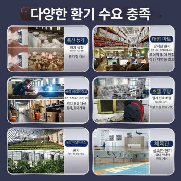 강력 산업용 환풍기 대형 주방 농업용 덕트 저소음 송풍기 로우탐 브랜드 300형 220V - 상세 이미지 2
