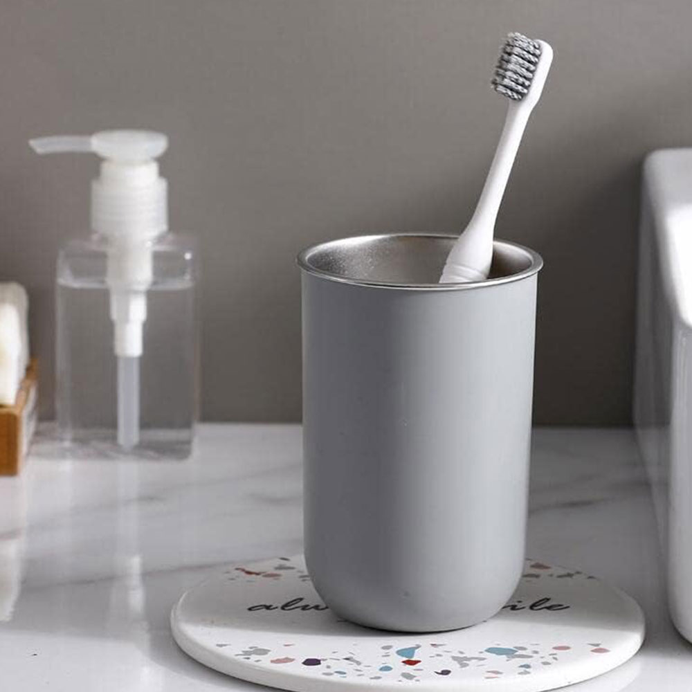 일상의결 304스텐 욕실 양치컵 화장실컵 300ml 그레이 - 상품 이미지