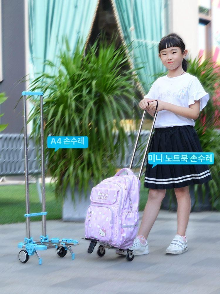 경량 접이식 손수레 휴대용 슈퍼 초미니 녹색 캠핑 구르마 폴딩 핸드카트 트롤리 - 상세 이미지 4