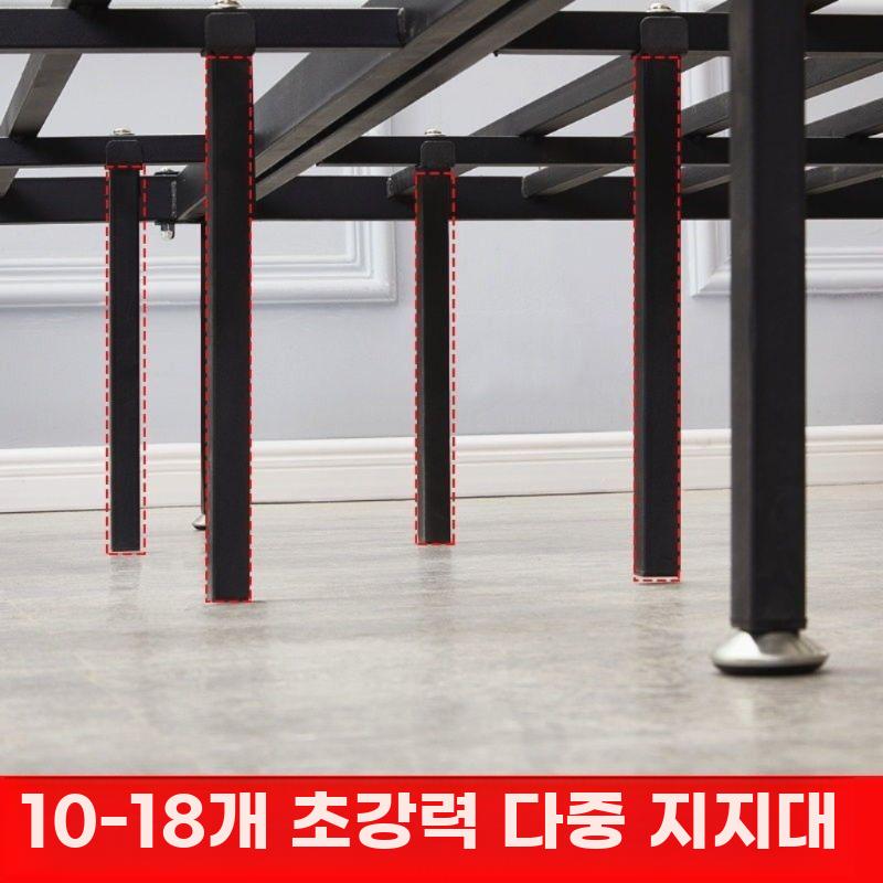 모던 철제 침대 프레임 싱글 더블 겸용 원룸 침대 - 상세 이미지 4