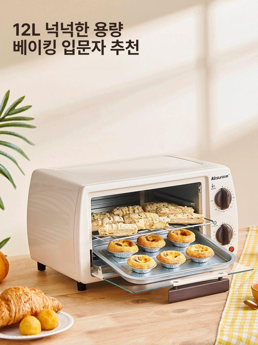 12L 슈링클스 오븐 그린 분홍색 홈베이킹 카야 그릴 레벨 1 모델 12L 듀얼 노브 전기 오븐 - 상세 이미지 4