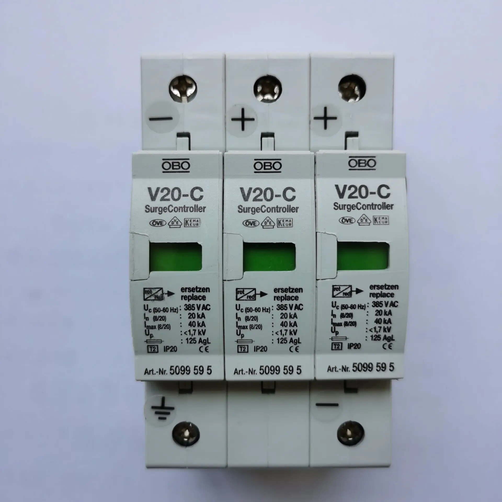 독일 OBO DC 전원공급장치 40KA 보호기 V20-C/3-PH-385V 서지