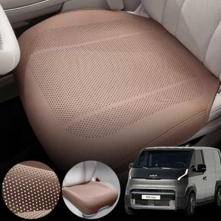 자체제작 기아 PV5 차량용 럭셔리 가죽 방석 통풍 시트 커버 로열 브라운 1개