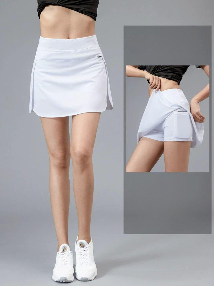 블루바구니 탁구복 스커트 노출방지 치마 여성 상의 훈련복 진회색 M 40.0-50.0kg - 상세 이미지 3