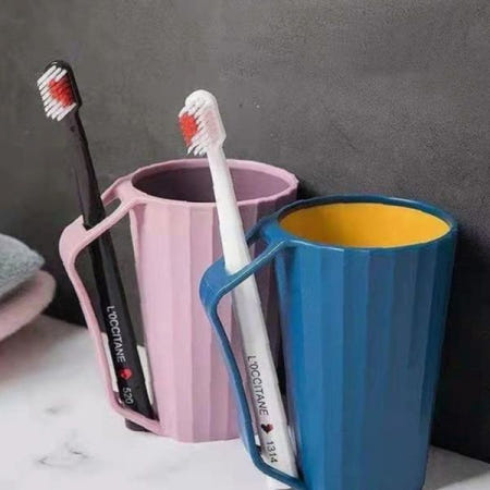 dinosanghoe 컬러 스테인리스 양치 세면컵 거치형 칫솔 보관 욕실 위생용품 개인용