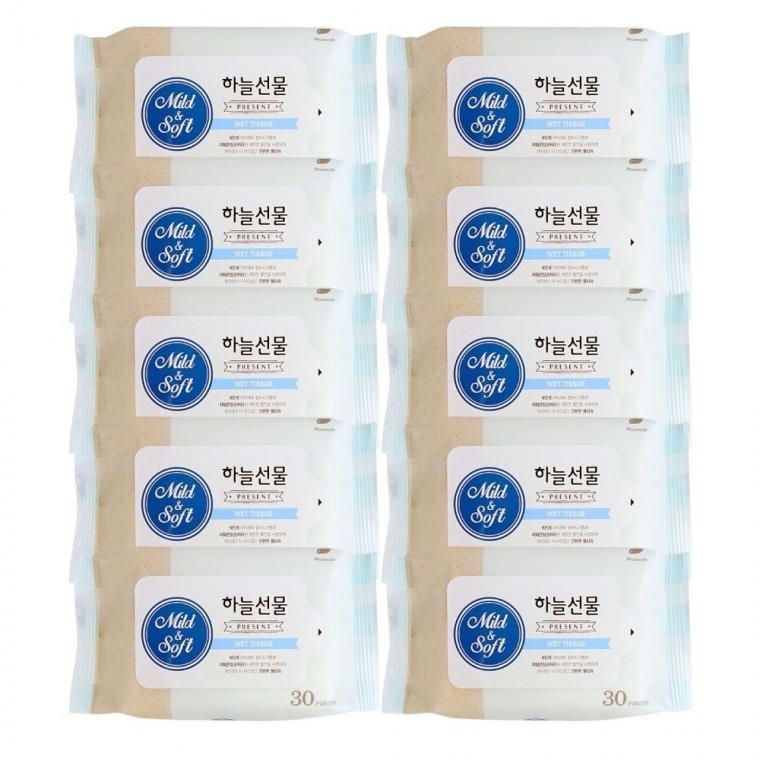 지니몰 하늘선물 피톤치드 10개 리필형 휴대용 물티슈 30매 휴대용물티