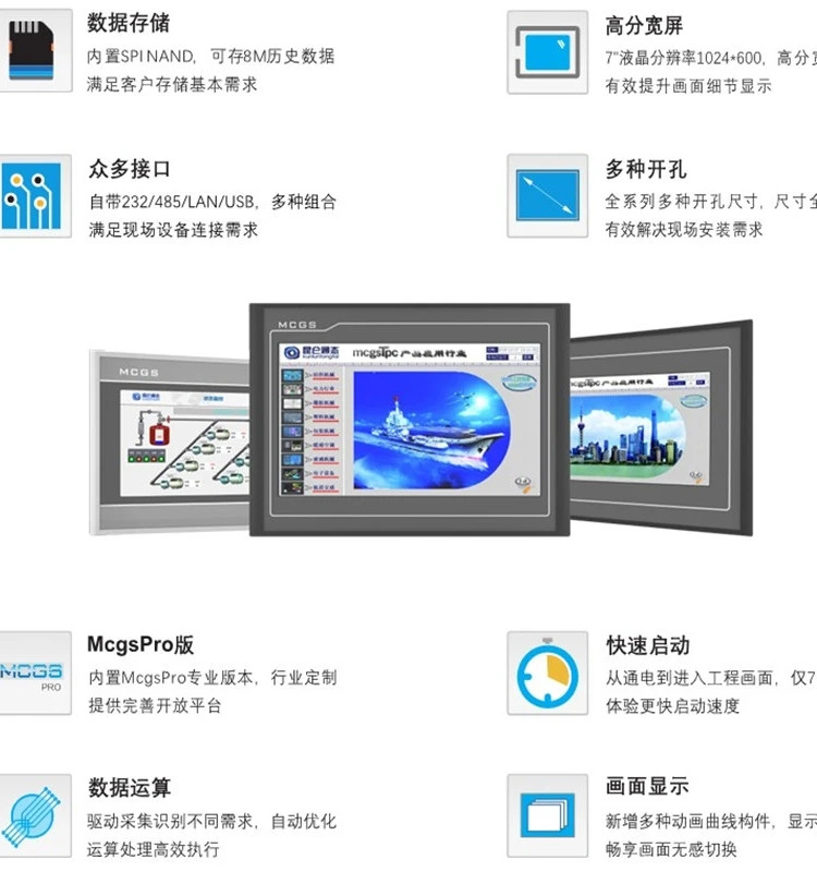 MCGS Kunlun 연결 TPC1570GI GN 1530NI 1431NI 1561HII 1261HII 터치스크린