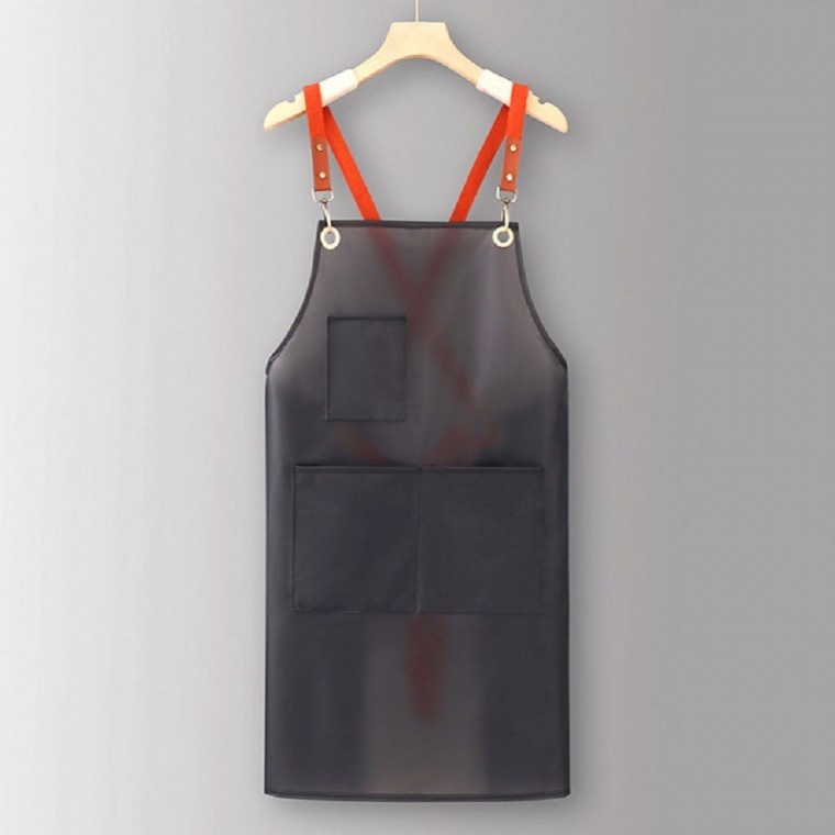 반투명 방수 앞치마 블랙 주방방수앞치마 미용앞치마