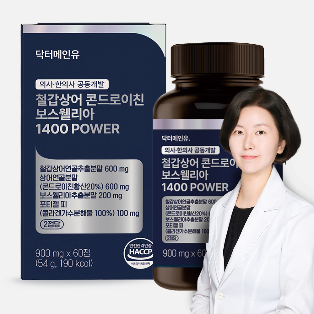 철갑상어 콘드로이친 보스웰리아 1400파워 상어연골 CS6형 저분자콜라겐 60정, 1개 제품 이미지