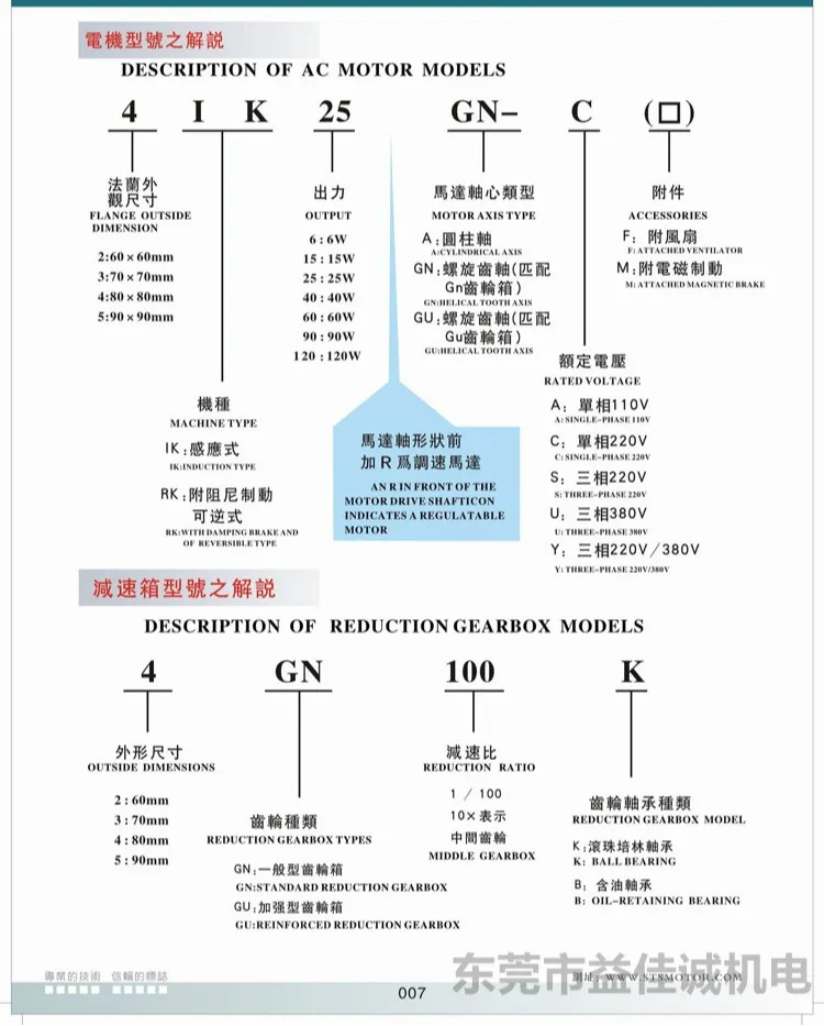 마이크로 기어 감속 속도 제어 모터 5IK60RGN-C 60W