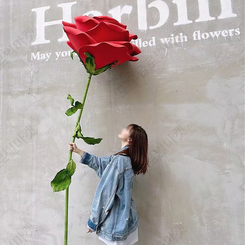 자이언트로즈 꽃장식 대형 50cm 80cm 꽃다발 장미 - 상세 이미지 2