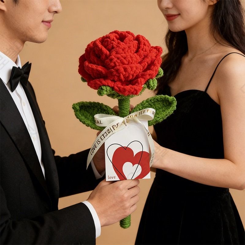 자이언트로즈 꽃장식 한송이 대형 꽃다발 장미 웨딩 - 상세 이미지 3