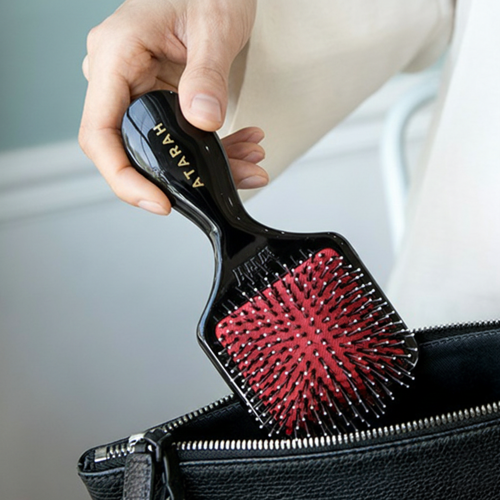 아타라 프리미엄 돈모 헤어 브러쉬 휴대용 미니 쿠션 머리 빗 뿌리볼륨 두피 마사지 브러시 제품 이미지