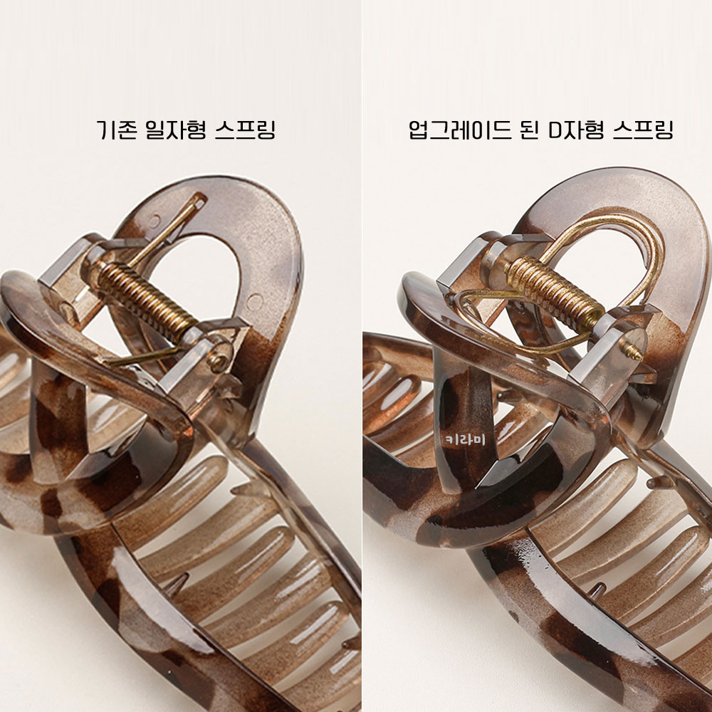 레오파드 심플 긴머리 대형집게핀 가벼운 올림 헤어핀 - 상세 이미지 2