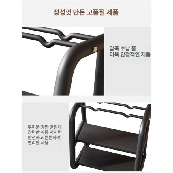 프리미엄 튼튼한 가정용 덤벨랙 보관랙 아령 거치대 보관대 블랙 4개 세트 덤벨 스탠드 덤벨미포함 블랙 - 상세 이미지 4