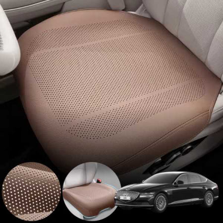 일렉트리파이드 G80 차량용 럭셔리 가죽 방석 통풍 시트 커버 로열 브라운 1개