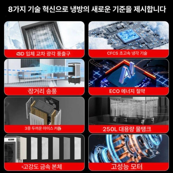 강력 산업용 냉풍기 이동식에어컨 에어쿨러 공업용냉풍기 1.36m 소비전력 550w 절전형 A 1.36m 소비전력 550w 절전형 A - 상세 이미지 4