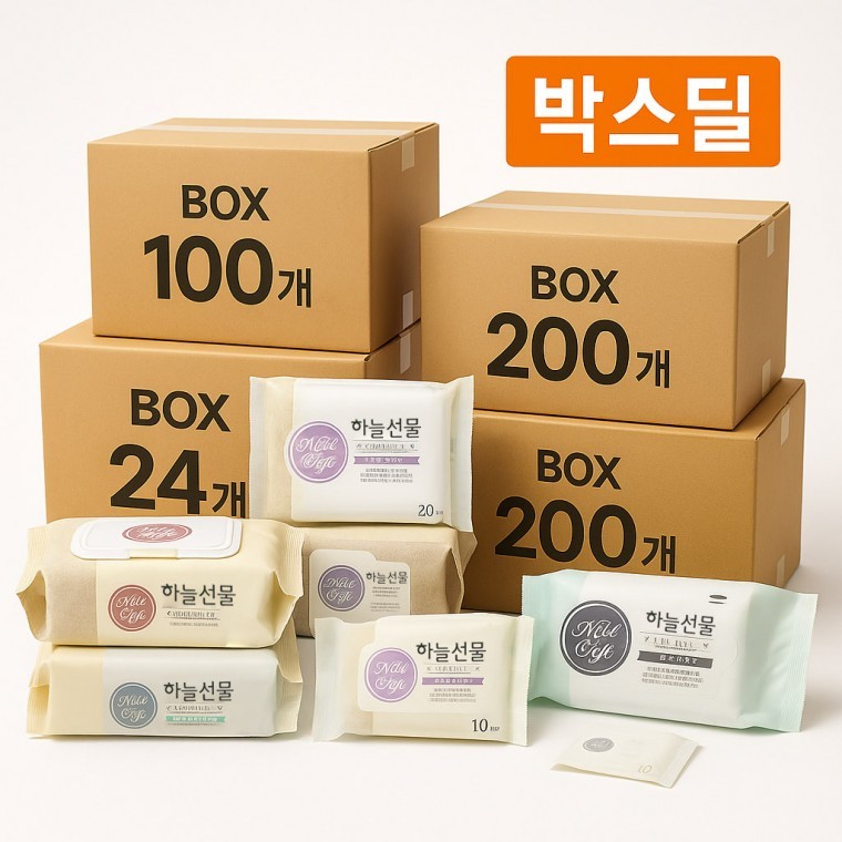 지니몰 하늘선물 물티슈 10매 20매 30매 50매 80매 100매 BOX딜 캡형 휴대용 대용량 선택