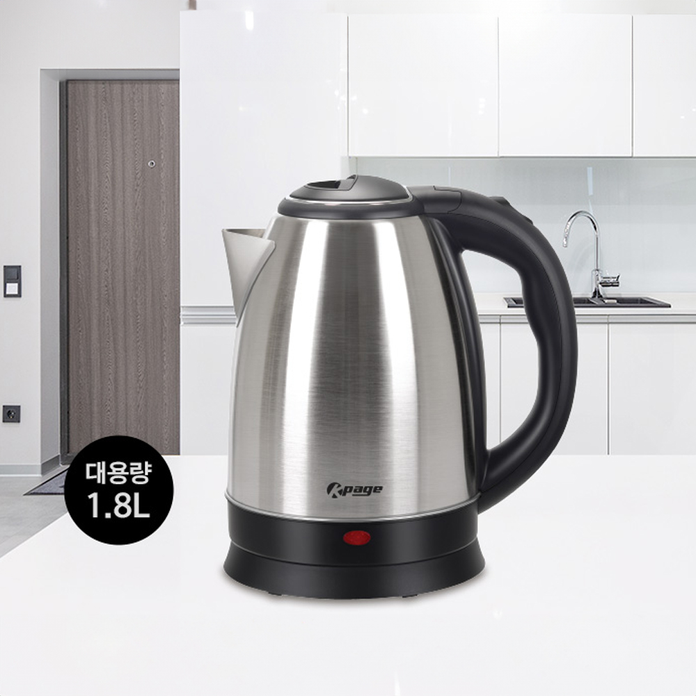 스테인레스 무선 전기 포트 주전자 1.2L 1.5L 1.8L 커피포트 가정용 사무실 캠핑 - 상품 이미지