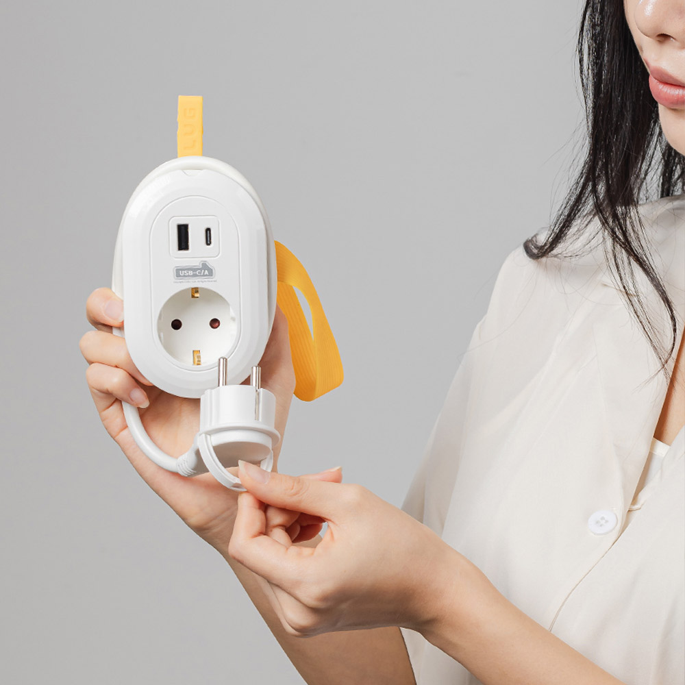 러그박스 1구+USB A타입+C타입 멀티탭 고용량 3500W 50cm, 탭-화이트, 1개 이미지 6