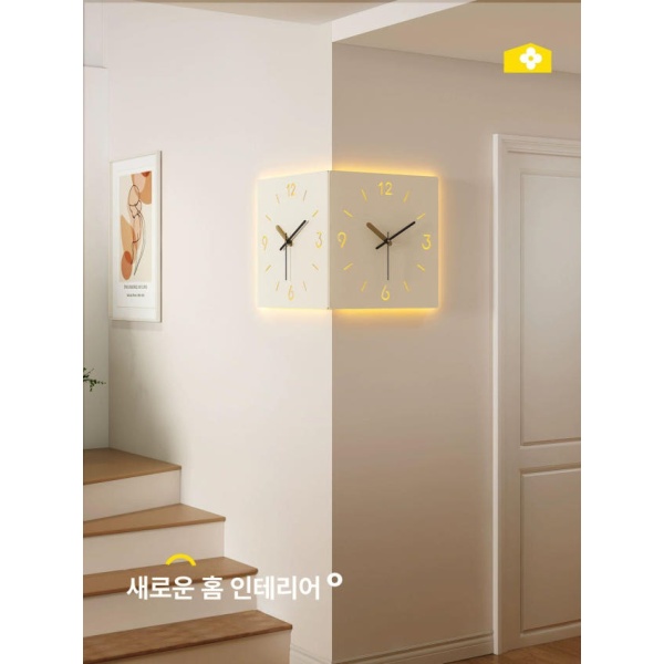 모던 코너 벽시계 선물 시계 빈센트 저소음 무타공 특이한 클래식 26cmx26cm 기타 - 상품 이미지