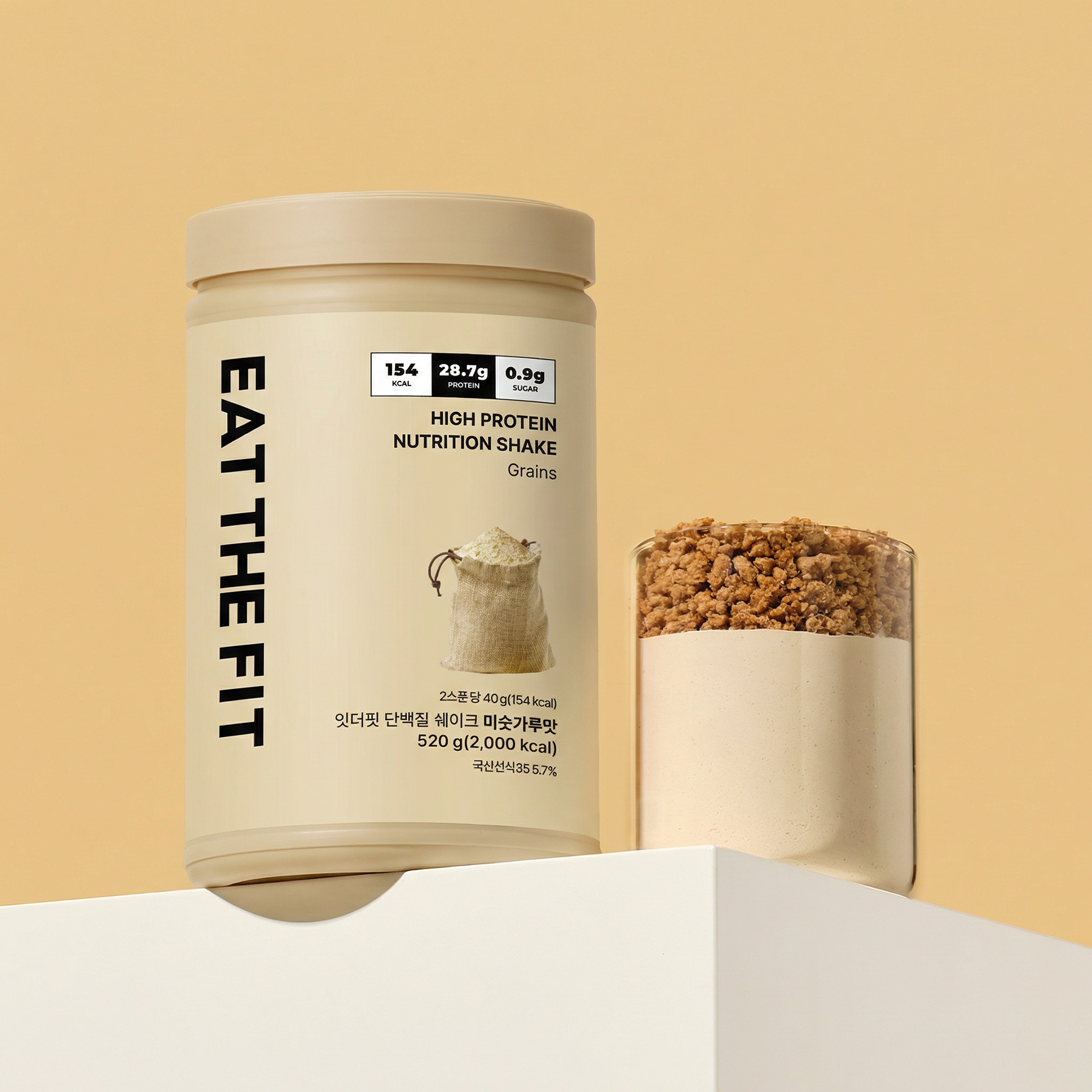 잇더핏 단백질 쉐이크 한끼 식사대용 대용량 미숫가루맛, 520g, 1개 제품 이미지