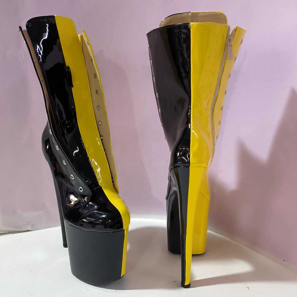하이힐 20cm 킬힐 구두 가보시 여성 무대 웨딩 고급 20cm 블랙/레드 숏부츠/사이즈문의 이미지 8