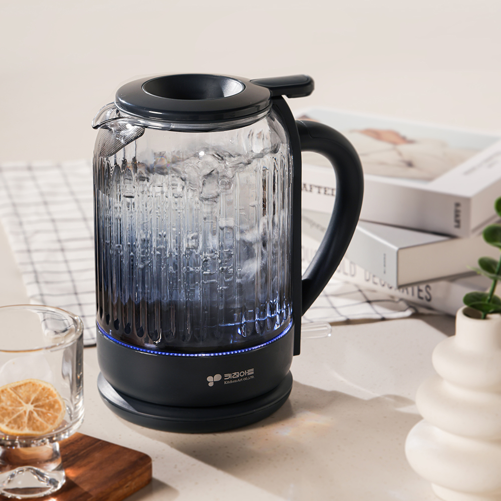 키친아트 유리 전기포트 무선 티포트 커피 글라스 전기주전자