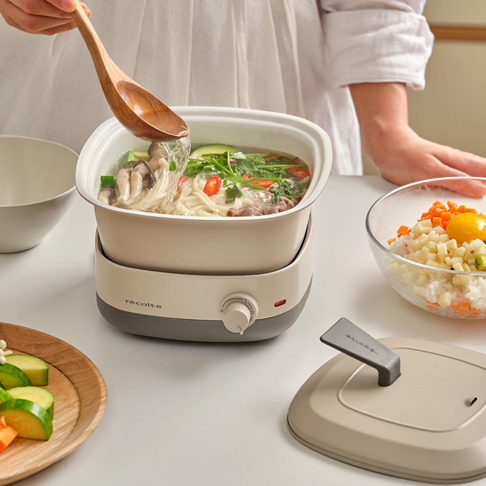 레꼴뜨 멀티쿠커 까레 분리형 찜기 라면포트 전기냄비 후라이팬 샤브샤브 전골 냄비 RPD-4