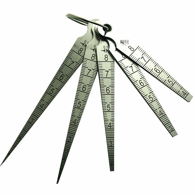 틈새 측정 갭자 밸브 스탠 고정밀 게이지 간격 눈금자 틈새자 5개 세트 0.5-8mm - 상품 이미지