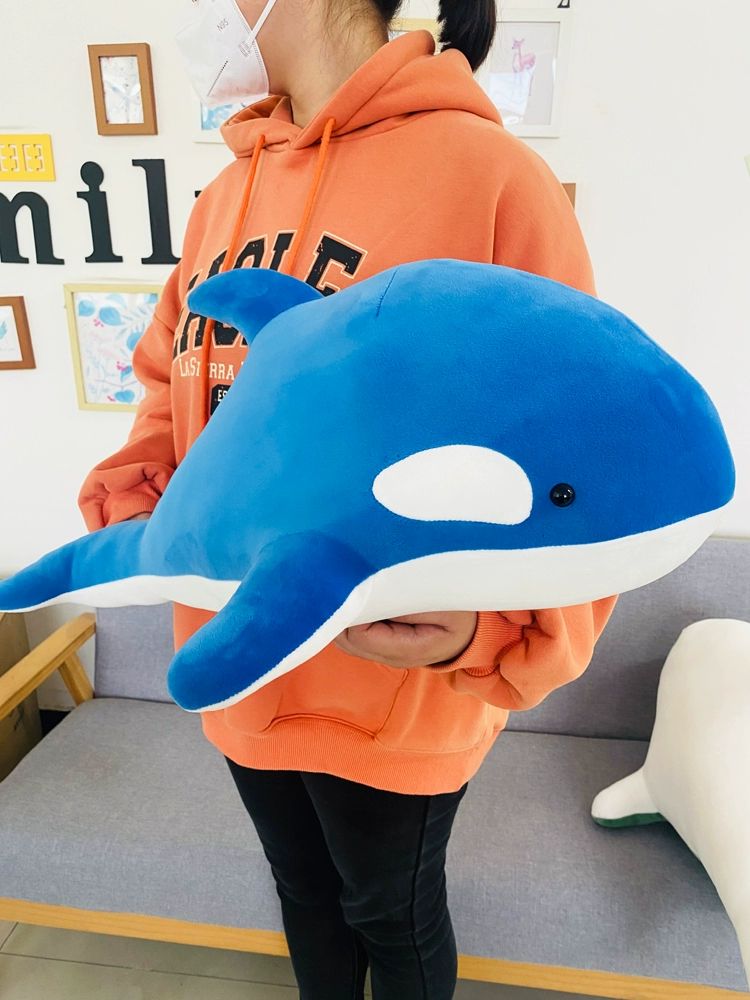 대형 고래 돌고래 범고래 인형 모찌 애착인형 컬러풀 오색 소품 레드 100cm - 상세 이미지 5