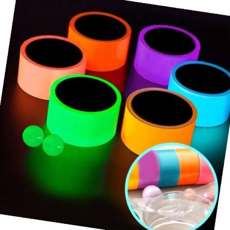 엄마표놀이 신광 대/소(색상임의배송)-야광컬러 찐득볼만들기 야광공 실리콘테이프볼 말랑이 매직테 야광테이프공20M1p