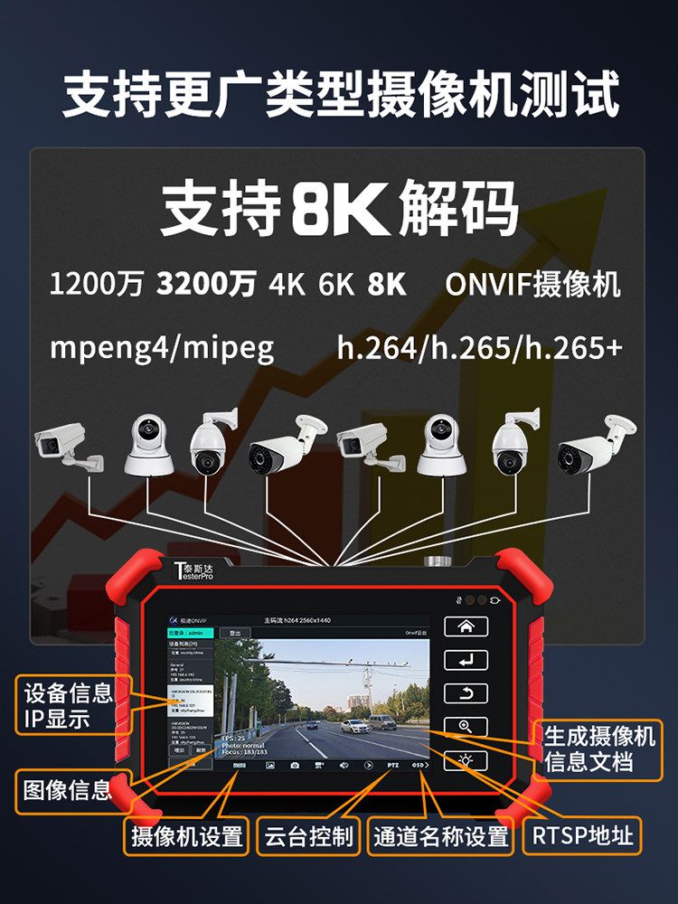 8K 네트워크 감시 테스트기 공사용 카메라 점검 TDR - 상세 이미지 5