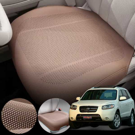 싼타페CM(09~12) 2.0(R엔진) 차량용 럭셔리 가죽 방석 통풍 시트 커버 로열 브라운 1개