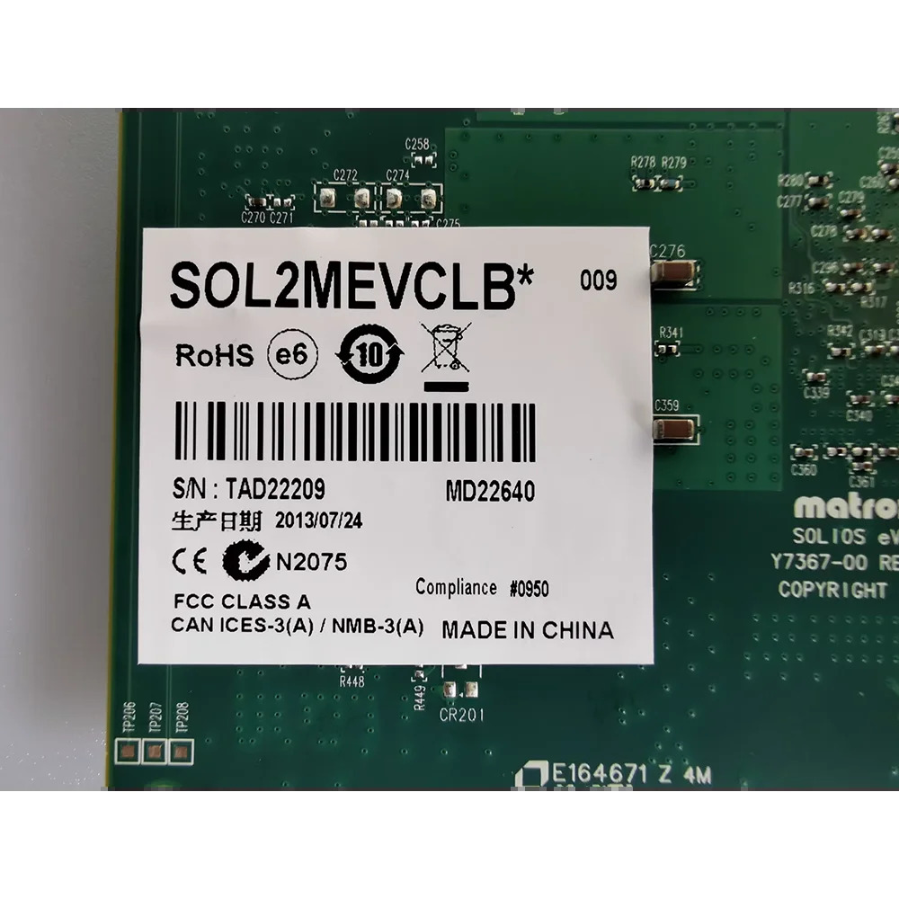 MATROX SOLIOS eV-CL Y7367-00 RE V.B SOL2VCLB 프레임 그래버