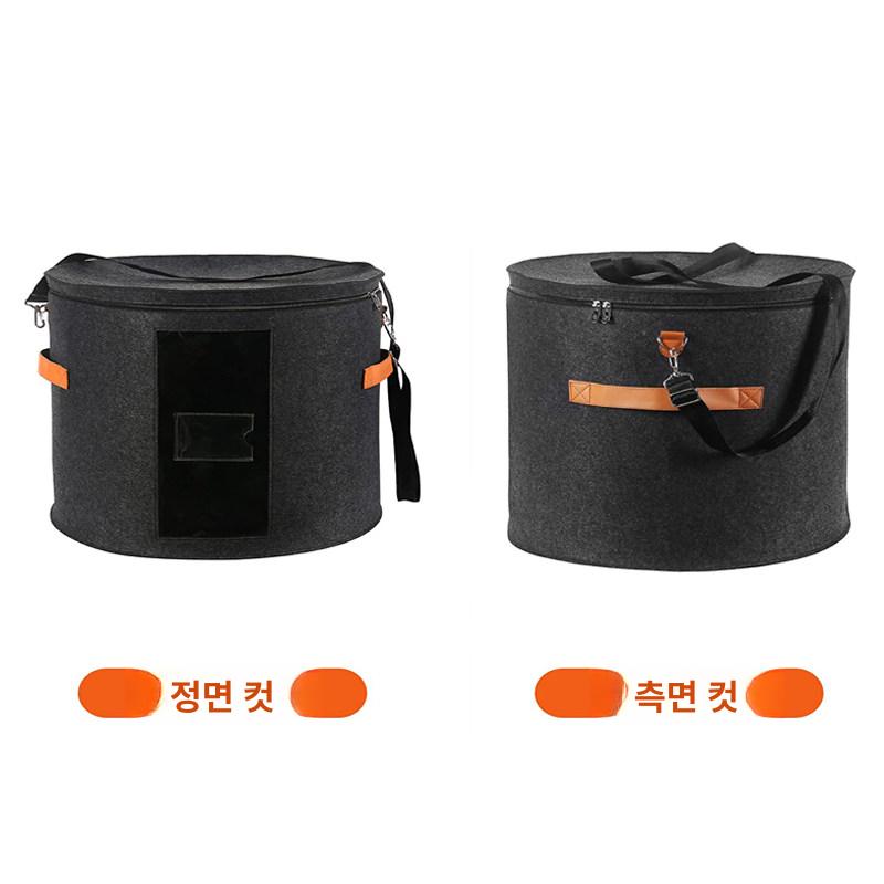 모자 보관함 대형 챙 가방 휴대용 방진 압력 방지 여행용 상자 핸드백 진회색 33 x 26cm - 상세 이미지 3