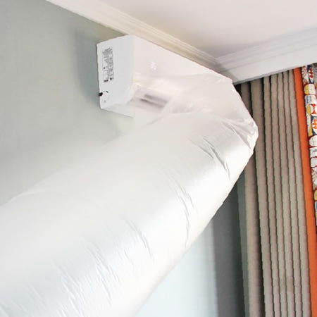 에어컨 바람 유도 비닐 터널 냉방 효율 향상 여름 실내 온도 조절 통풍구 연결